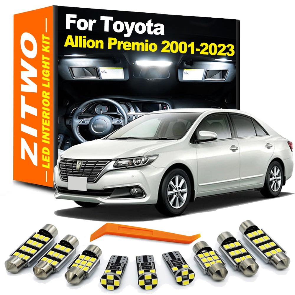 AutoGlowLED LED Interior Light Kit for Toyota Allion Premio 2001-2023, 11-12 Pcs