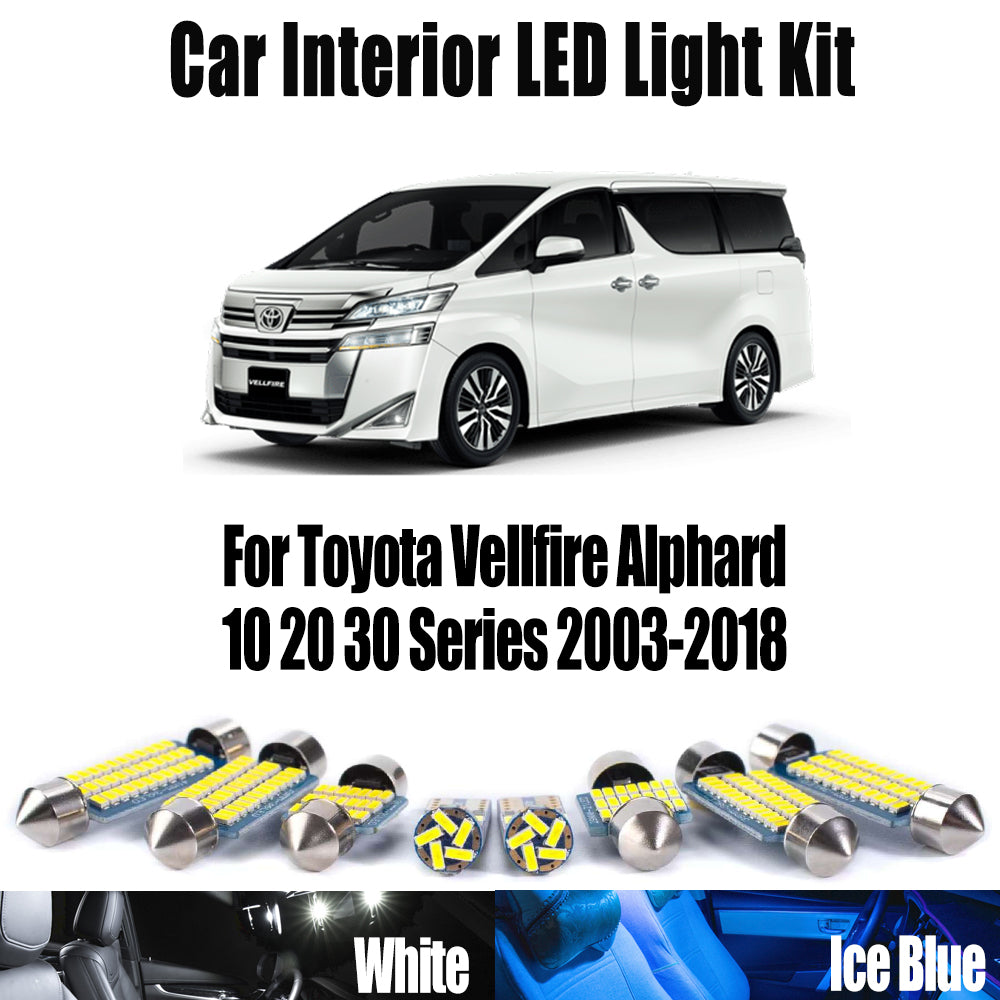 AutoGlowLED LED Interior Light Kit for Toyota Vellfire Alphard 2003-2018