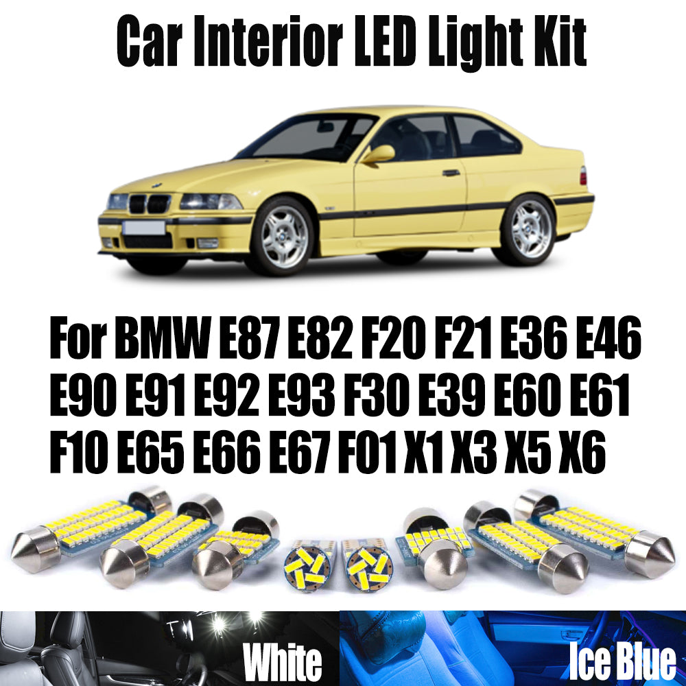 AutoGlowLED LED Interior Light Kit for BMW E87 E82 F20 F21 E36 E46 E90 E91 E92 E93 F30 E39 E60 E61 F10 E65 E66 E67 F01 X1 X3 X5 X6
