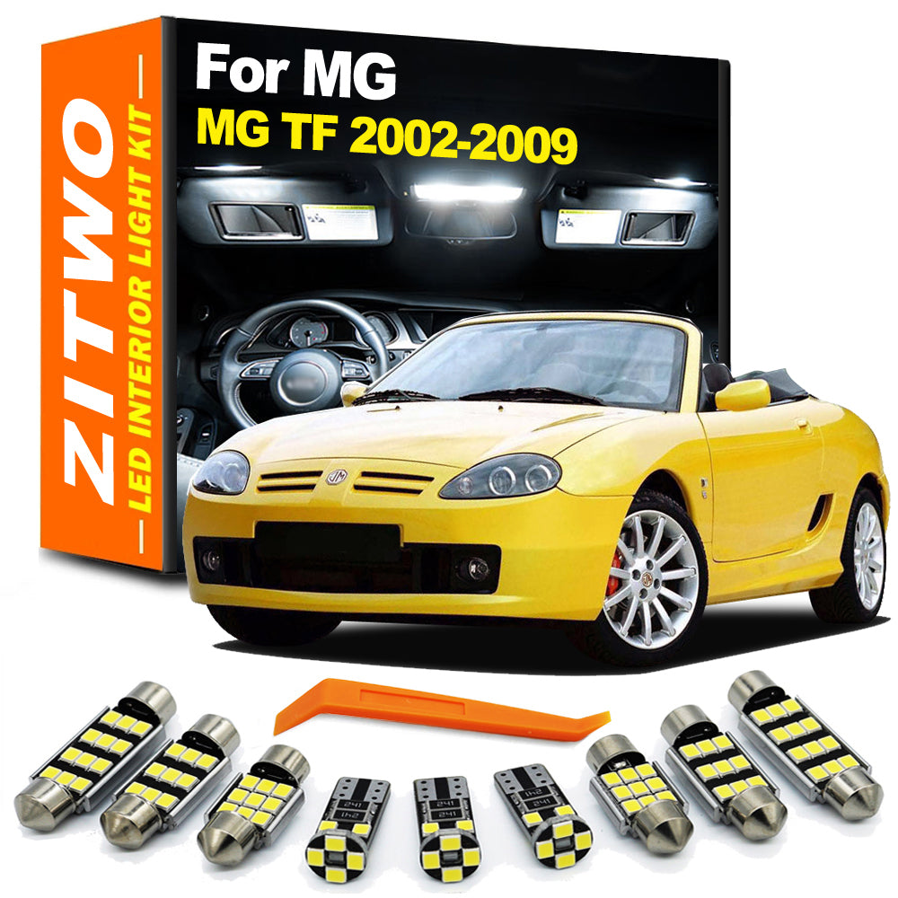 AutoGlowLED 9Pcs LED Interior Dome Map Light Kit for MG TF 2002-2009