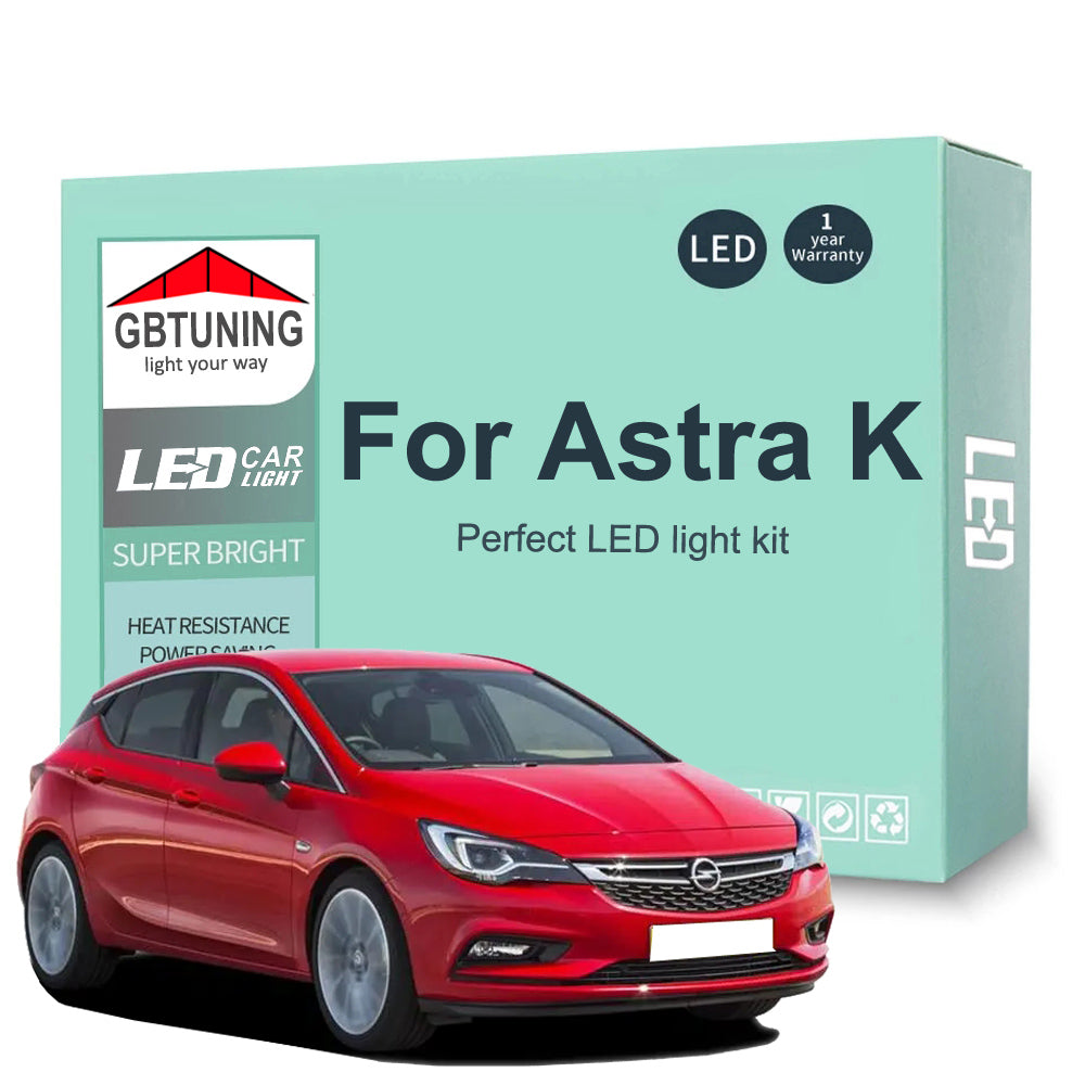 AutoGlowLED 13Pc Canbus LED Interior Light Kit for Vauxhall Opel Astra K OPC GTC Tourer 2016-2021
