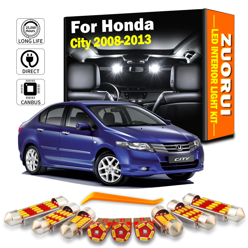 AutoGlowLED 9Pc LED Interior Light Kit for Honda City 2008-2013 Canbus