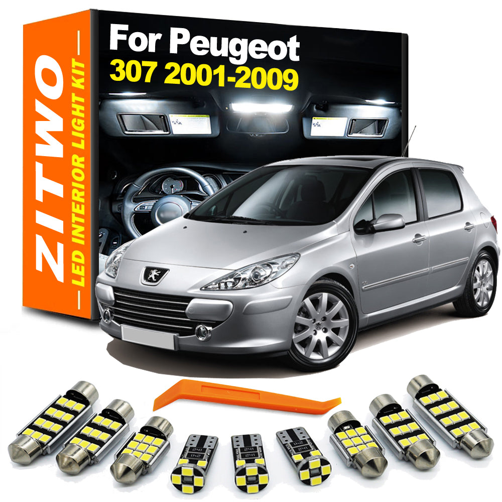 AutoGlowLED 16Pcs LED Interior Light Kit for Peugeot 307 SW 2001-2009