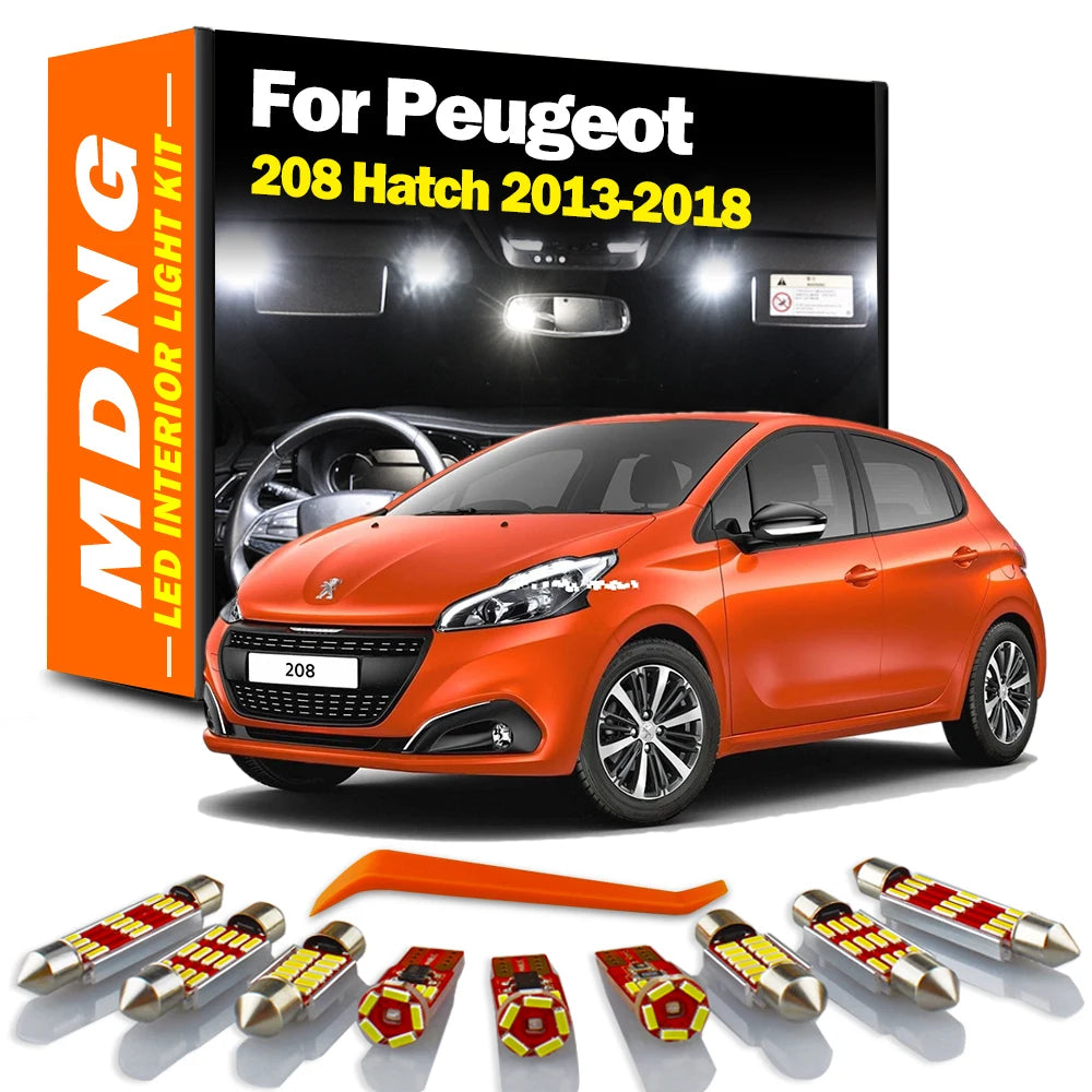 AutoGlowLED LED Interior Light Kit for Peugeot 208 Hatch 2013-2018 Canbus