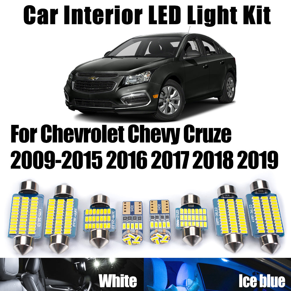 AutoGlowLED 13Pcs No Error LED Interior Light Kit for Chevy Cruze 2009-2019
