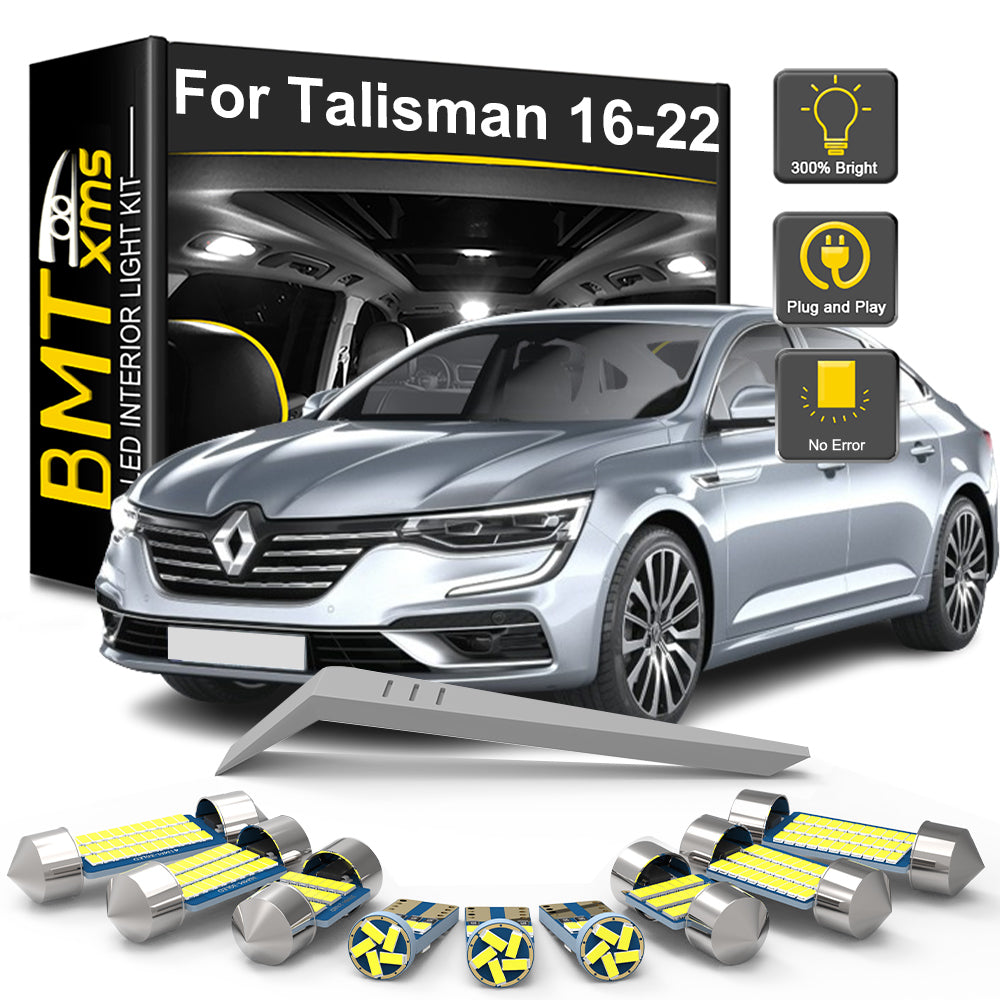 AutoGlowLED 13Pc LED Interior Light Kit for Renault Talisman 2016-2023