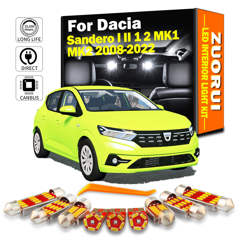 AutoGlowLED Canbus LED Interior Light Kit for Dacia Sandero 2008-2022