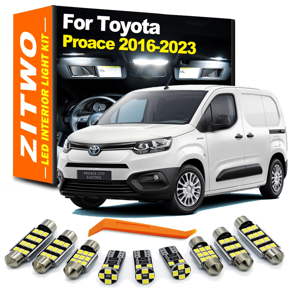 AutoGlowLED 13pc LED Interior Light Kit for Toyota Proace 2016-2023