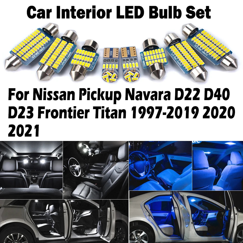 AutoGlowLED Canbus LED Interior Light Kit for Nissan Navara D22 D40 D23 Frontier Titan 1997-2021