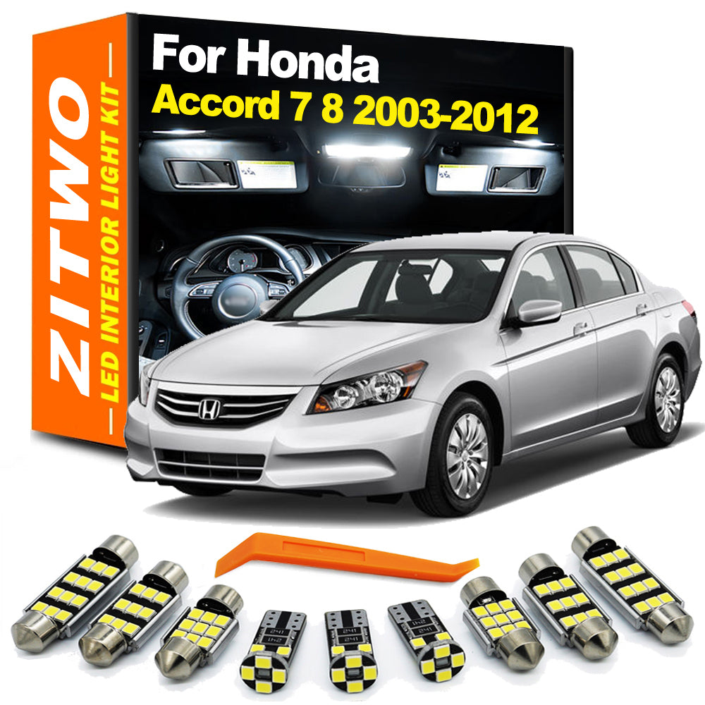 AutoGlowLED 15Pcs LED Interior Light Kit for Honda Accord 7th 8th 2003-2012