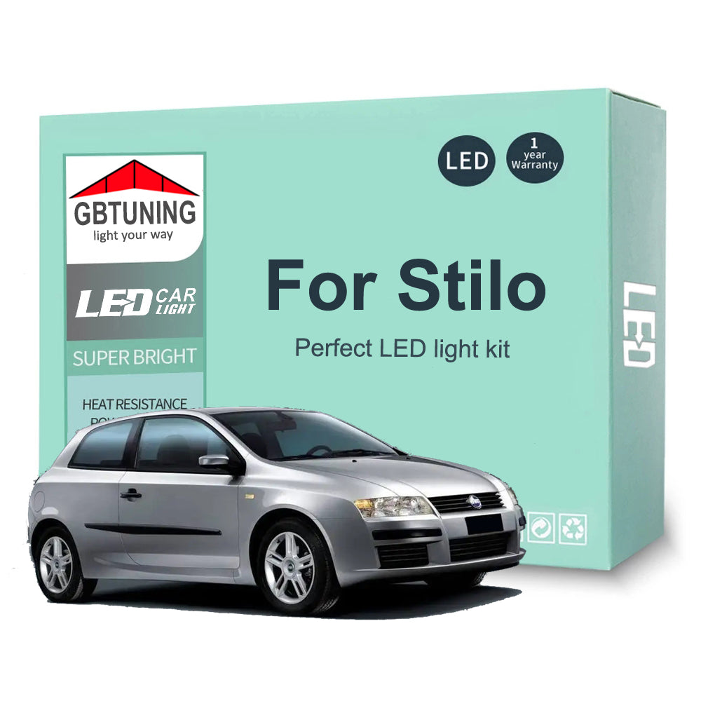 AutoGlowLED 15Pc LED Interior Light Kit for Fiat Stilo 192 2001-2007 Canbus