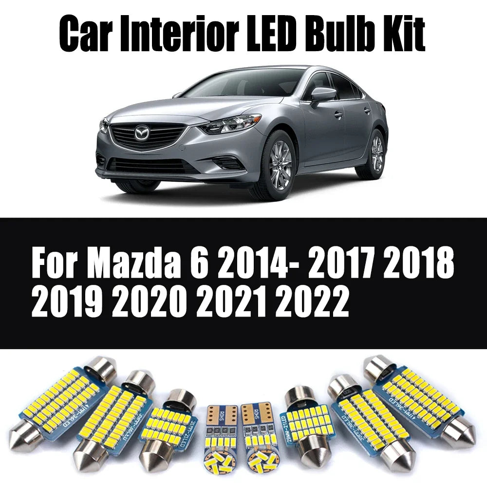 AutoGlowLED 13Pcs Canbus LED Interior Light Kit for Mazda 6 2014-2022