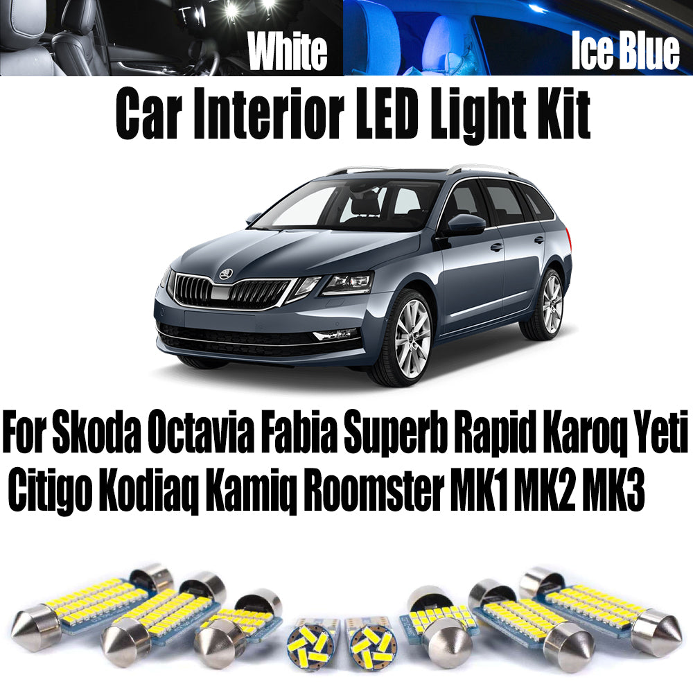 AutoGlowLED LED Interior Reading Light Kit for Skoda Octavia Fabia Superb