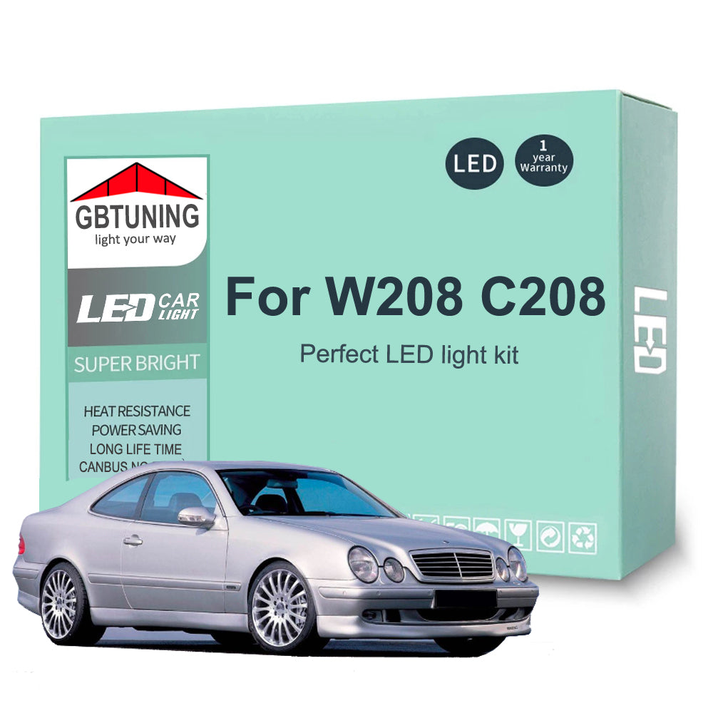 Mercedes CLK W208 LED Interior Light Kit 14Pcs AutoGlowLED