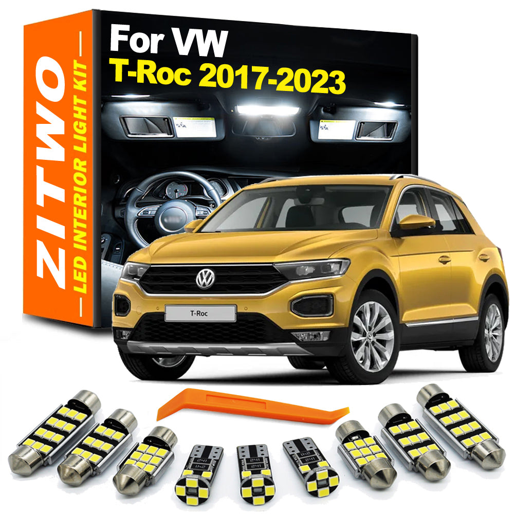 AutoGlowLED 10pc LED Interior Light Kit for VW T-Roc 2017-2023