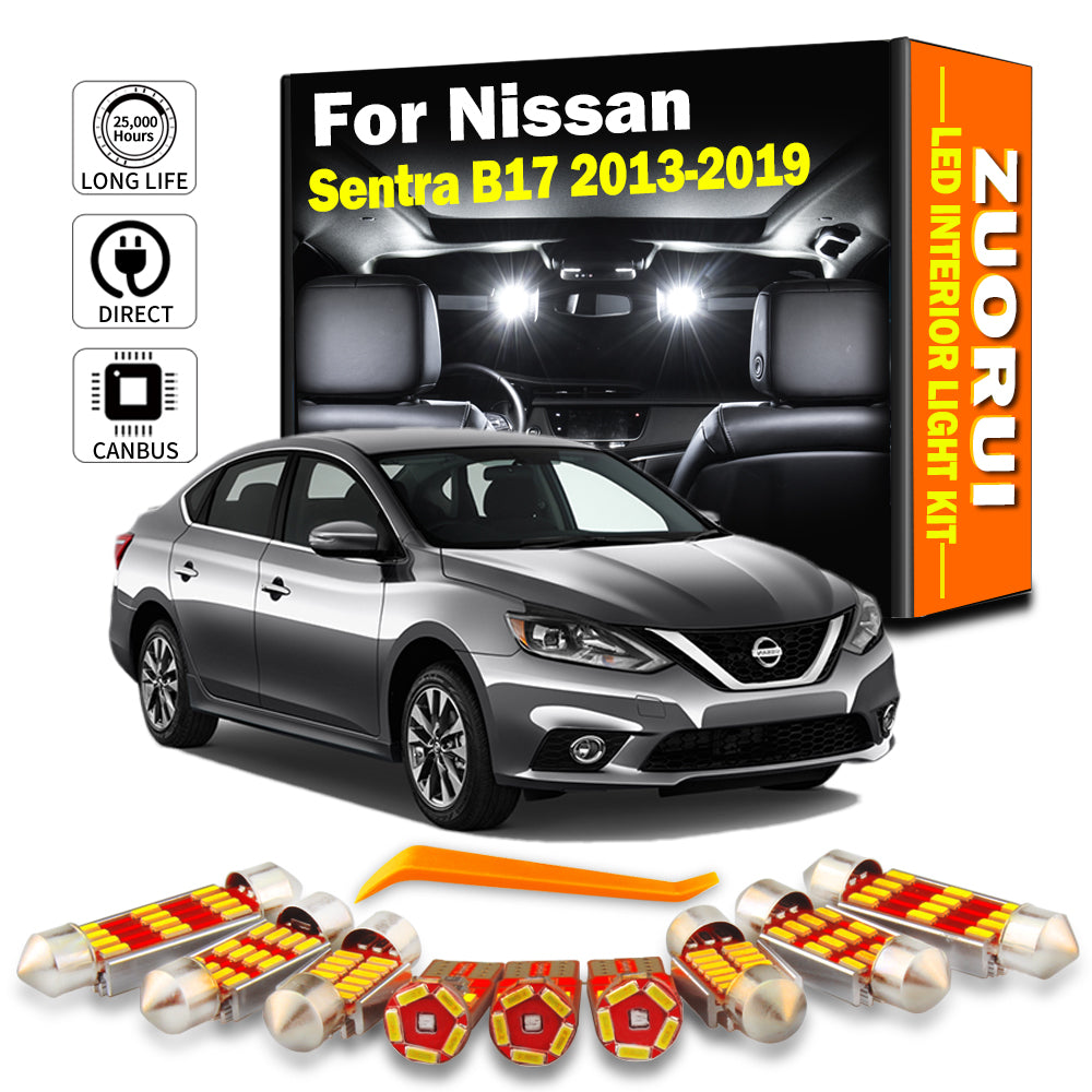 AutoGlowLED 6Pcs Canbus LED Interior Light Kit for Nissan Sentra B17 2013-2019