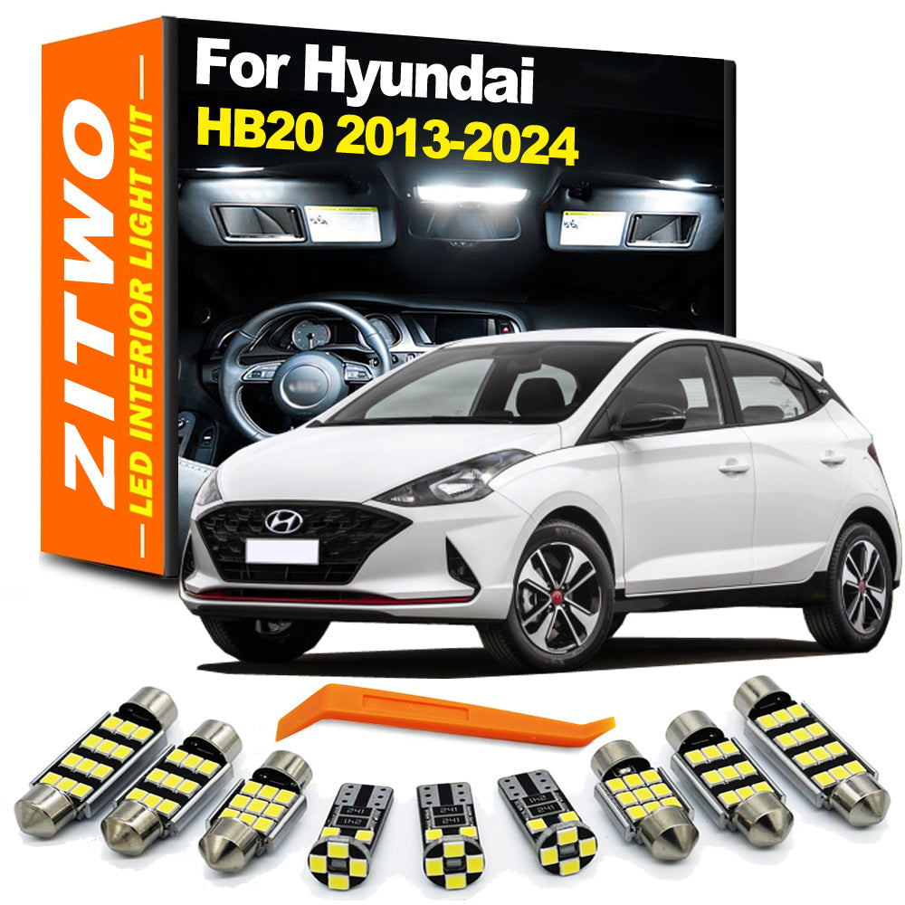 AutoGlowLED 11Pcs LED Interior Light Kit for Hyundai HB20 2013-2024