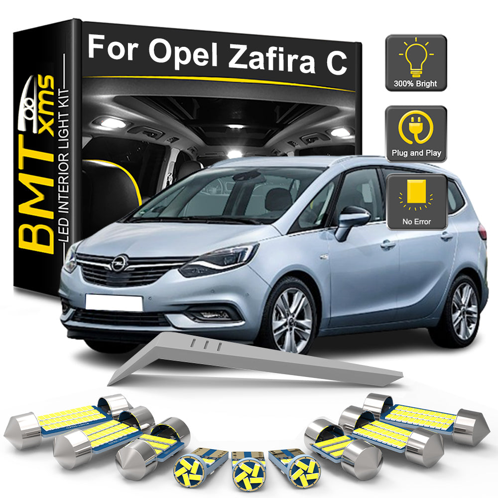 AutoGlowLED 15Pc LED Interior Light Kit for Vauxhall Opel Zafira Tourer C 2012-2018