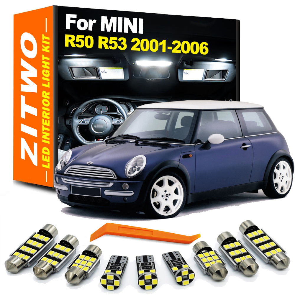 AutoGlowLED 13pc LED Interior Light Kit for Mini Cooper R50 R53 2001-2006