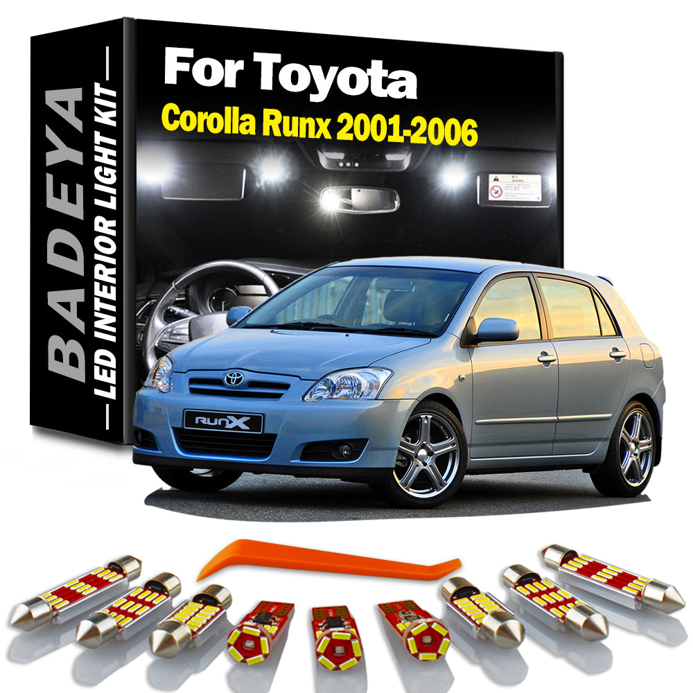 AutoGlowLED 8Pc LED Interior Light Kit for Toyota Corolla Runx 2001-2006