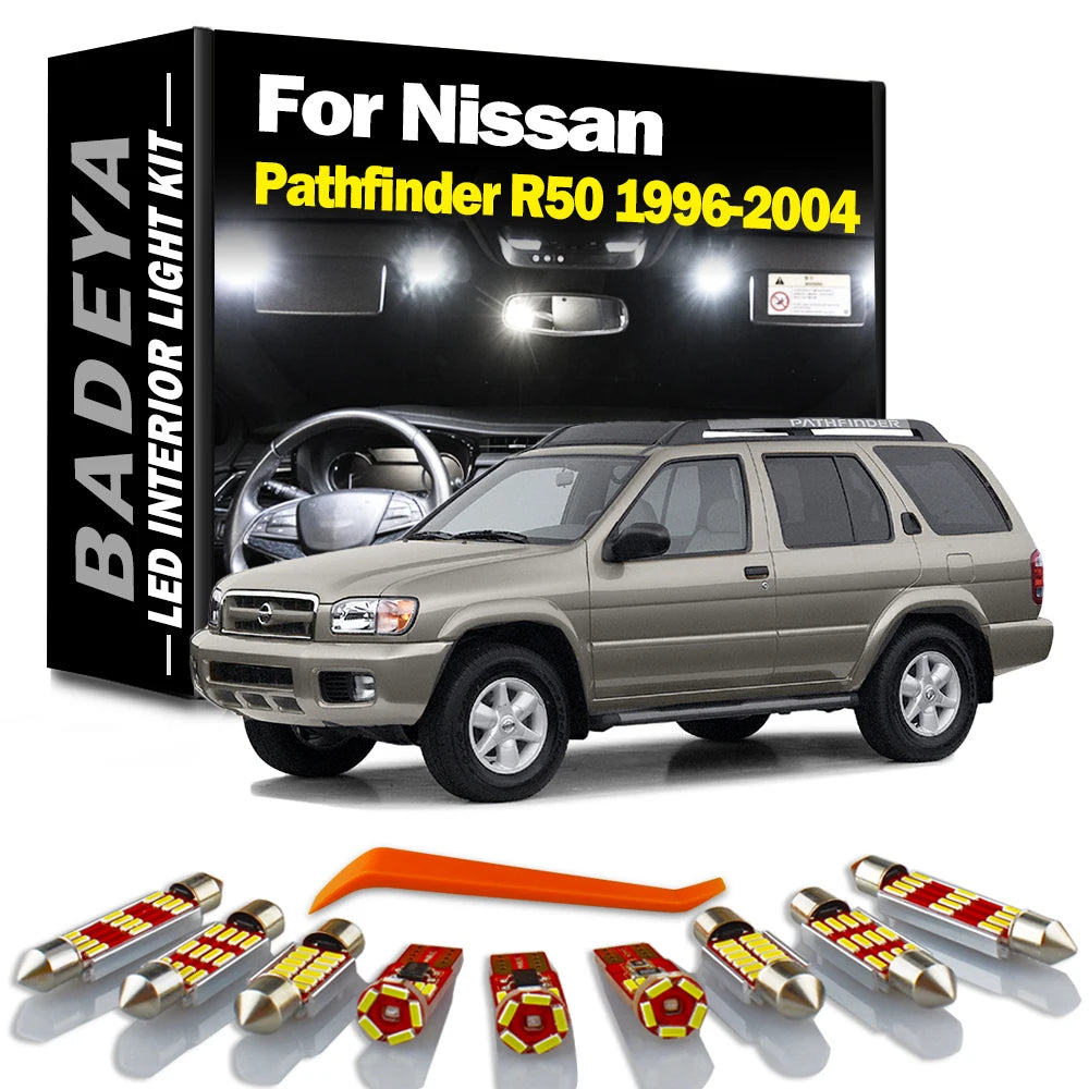 AutoGlowLED 14Pc LED Interior Light Kit for Nissan Pathfinder R50 1996-2004