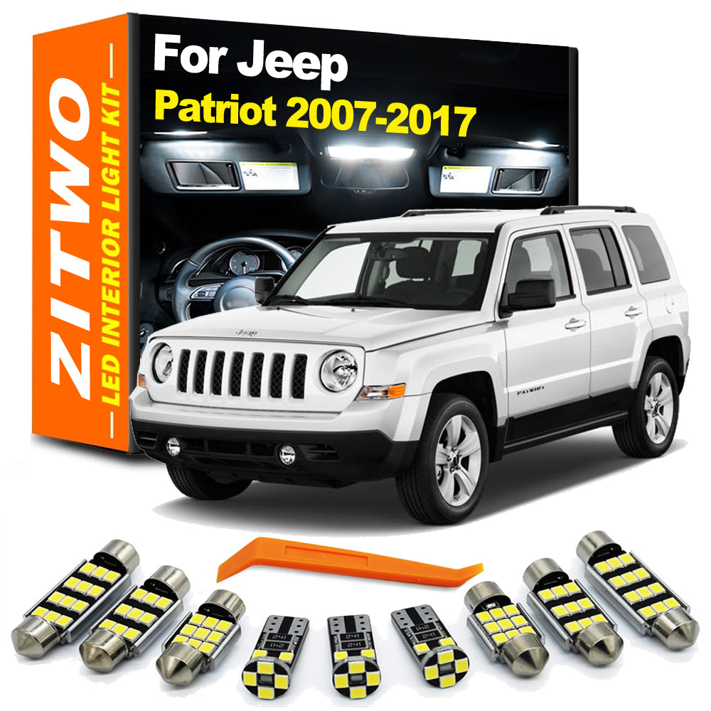 AutoGlowLED 8PCS LED Interior Light Kit for Jeep Patriot 2007-2017