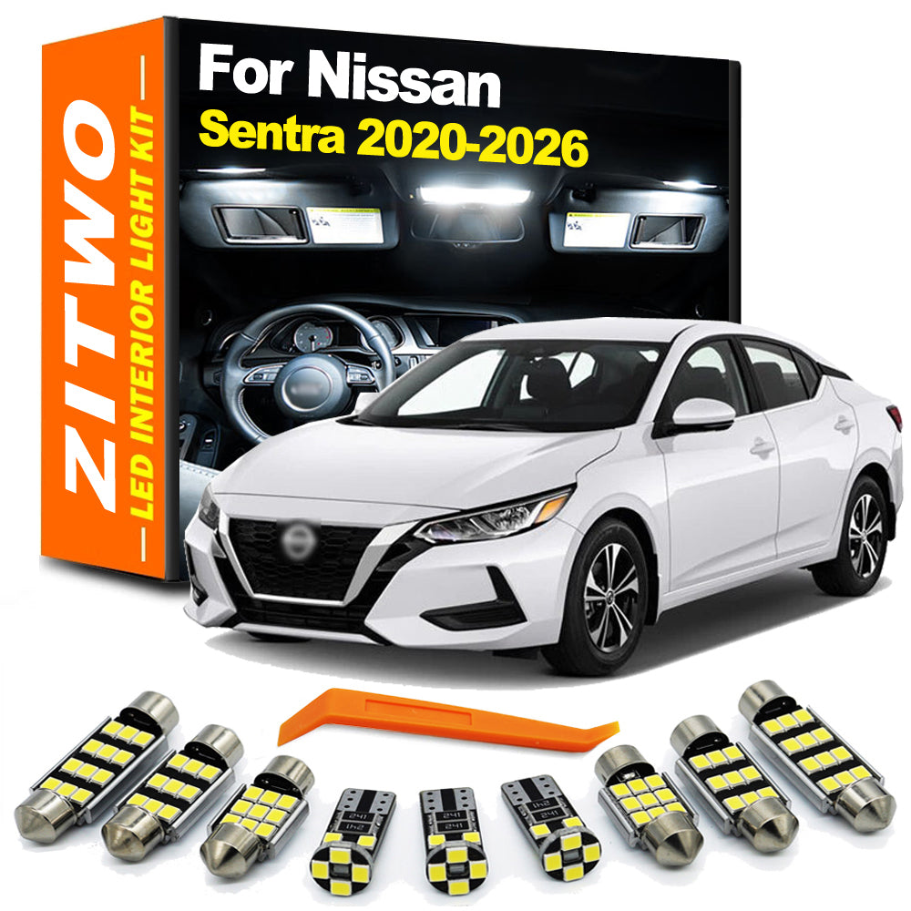 9Pcs LED Interior Dome Map Light Kit for 2020-2026 Nissan Sentra by AutoGlowLED