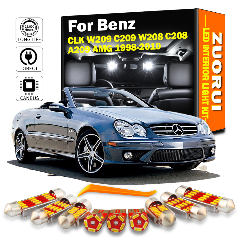 AutoGlowLED LED Interior Light Kit for Mercedes CLK W209 C209 W208 C208 A209 Canbus