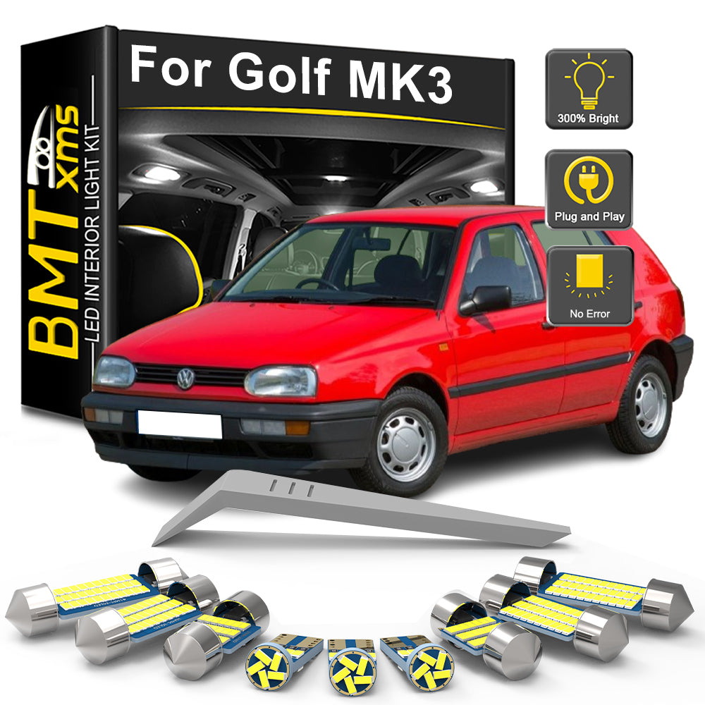 AutoGlowLED LED Interior Light Kit for VW Golf 3 MK3 1991-1998 Canbus 10Pcs