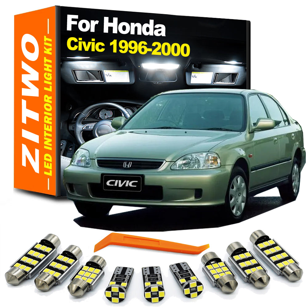 AutoGlowLED 9Pcs LED Interior Light Kit for Honda Civic 1996-2000 Canbus