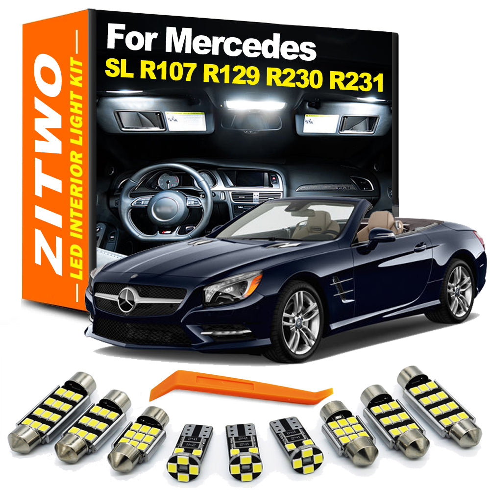 AutoGlowLED Mercedes SL Class R107 C107 R129 R230 R231 LED Interior Light Kit 1972-2020