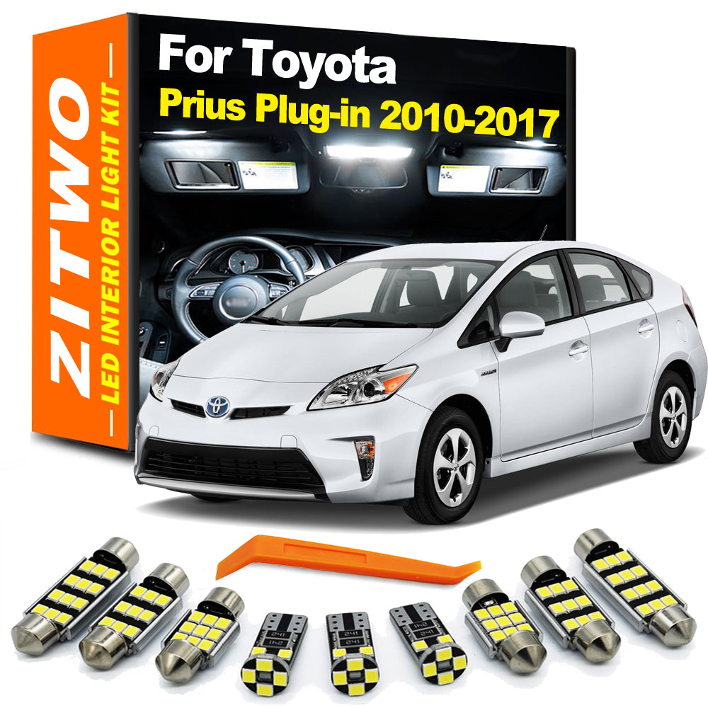 AutoGlowLED 12Pcs Canbus No Error LED Interior Light Kit for Toyota Prius Plug-in 2010-2017
