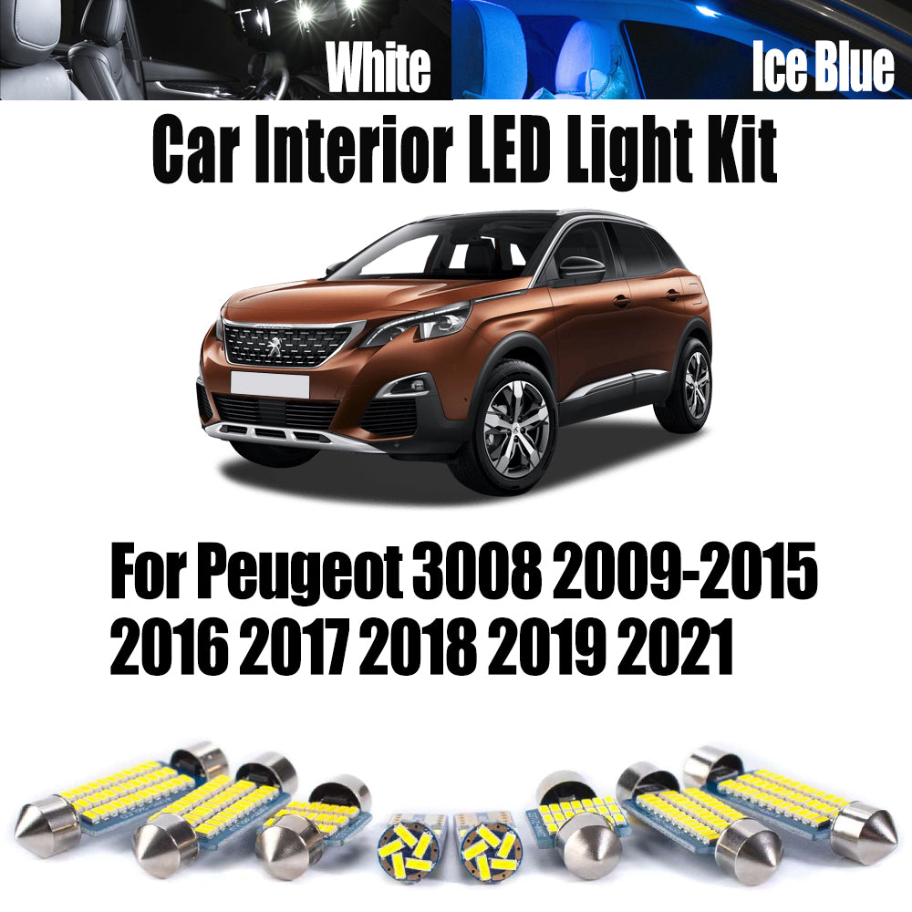 AutoGlowLED Canbus LED Interior Light Kit for Peugeot 3008 2009-2021