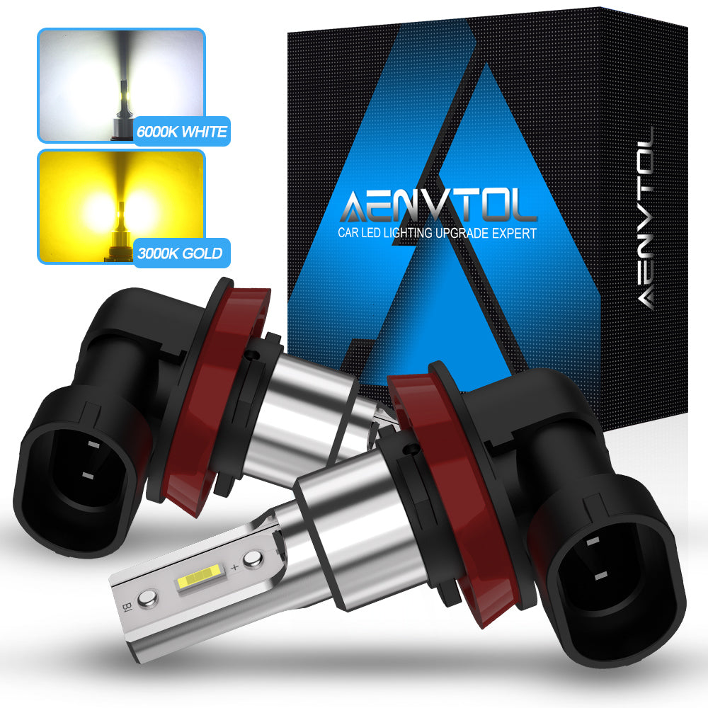 AutoGlowLED Canbus LED Fog Light Bulbs H8 H11 H16 6000K/3000K