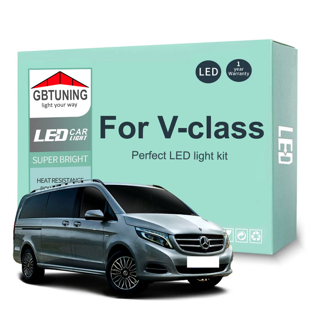 AutoGlowLED LED Interior Light Kit for Mercedes-Benz V-Class W447 V200 V220 V250 2015-2018 Canbus 19Pcs