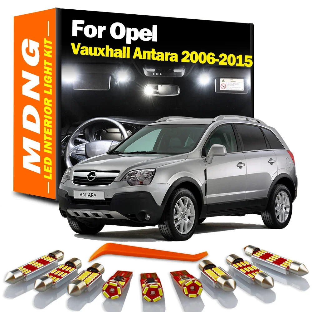 AutoGlowLED 15Pc LED Interior Light Kit for Opel Vauxhall Antara 2006-2015 Canbus