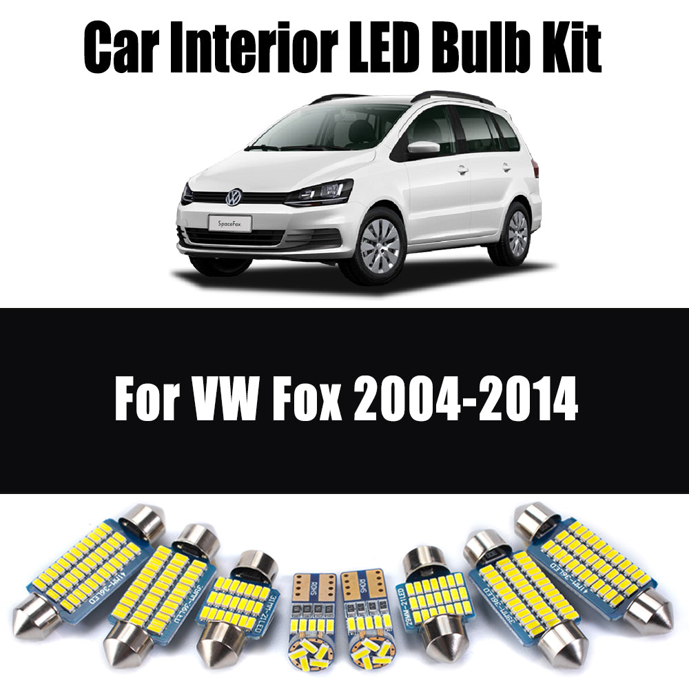 AutoGlowLED 8Pcs Canbus LED Interior Light Kit for Volkswagen VW Fox 2004-2014