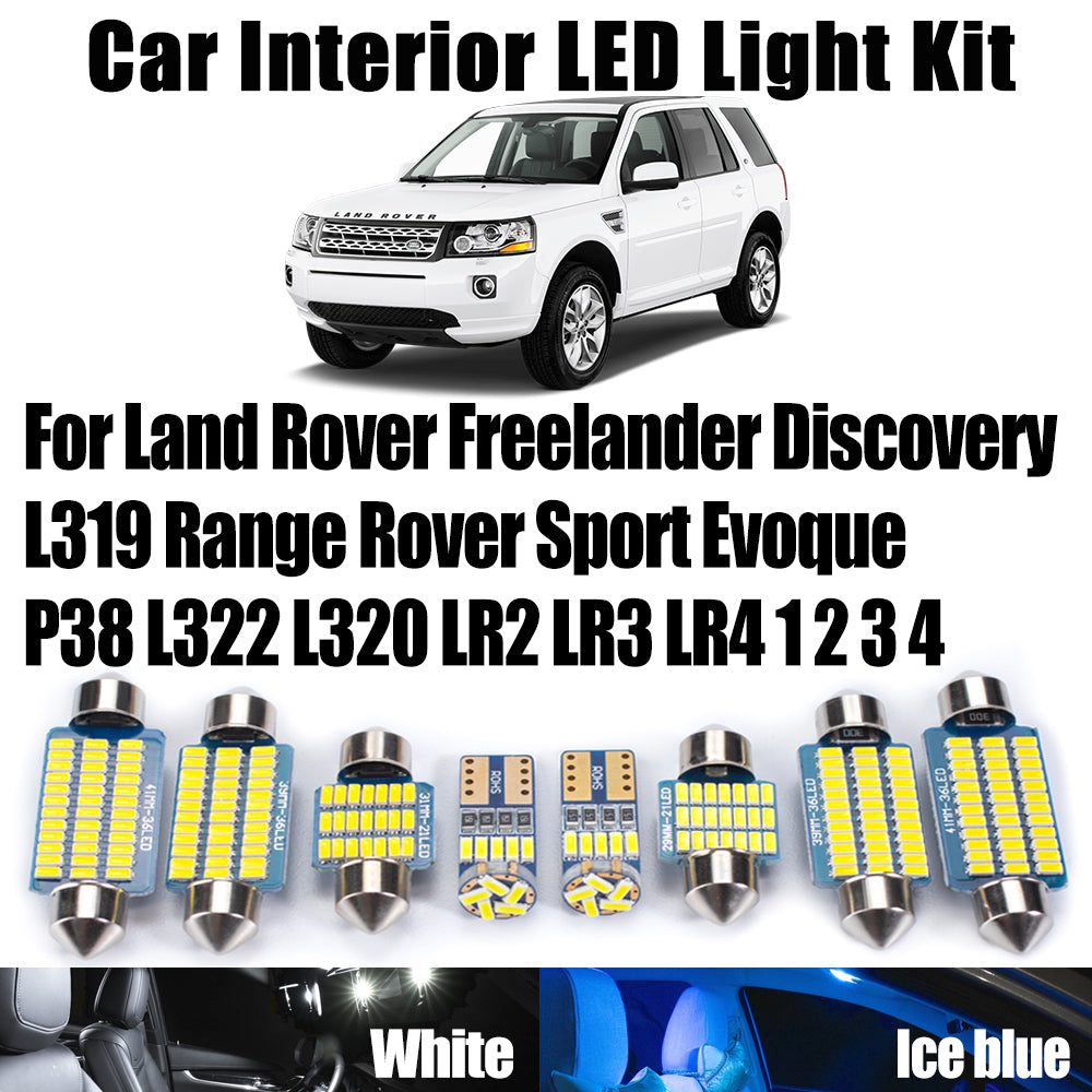AutoGlowLED LED Interior Light Kit for Land Rover Freelander Discovery Range Rover Sport Evoque P38 L322 L320 LR2 LR3 LR4