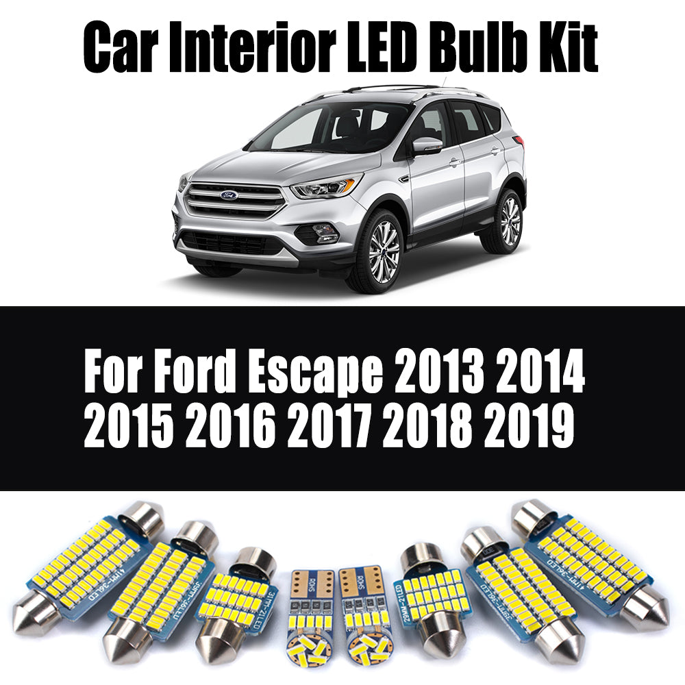 AutoGlowLED 9Pcs Canbus LED Interior Light Kit for Ford Escape 2013-2019