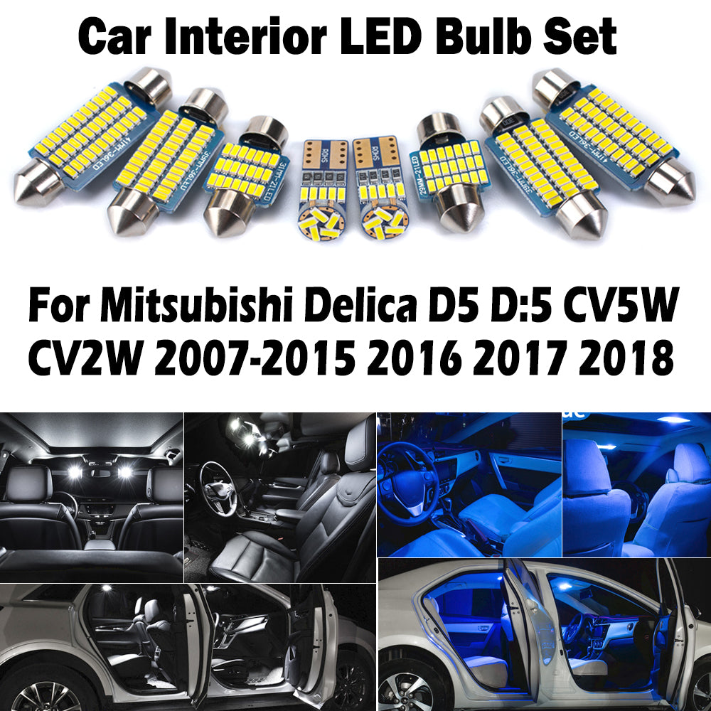AutoGlowLED 12Pc Canbus LED Interior Light Kit for Mitsubishi Delica D5 2007-2018