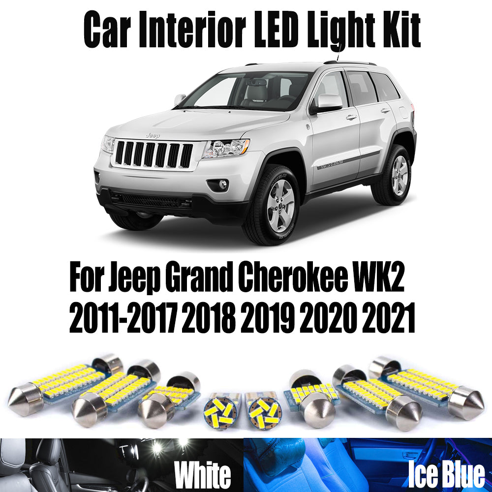 AutoGlowLED 15Pc Canbus LED Interior Light Kit for Jeep Grand Cherokee WK2 2011-2021
