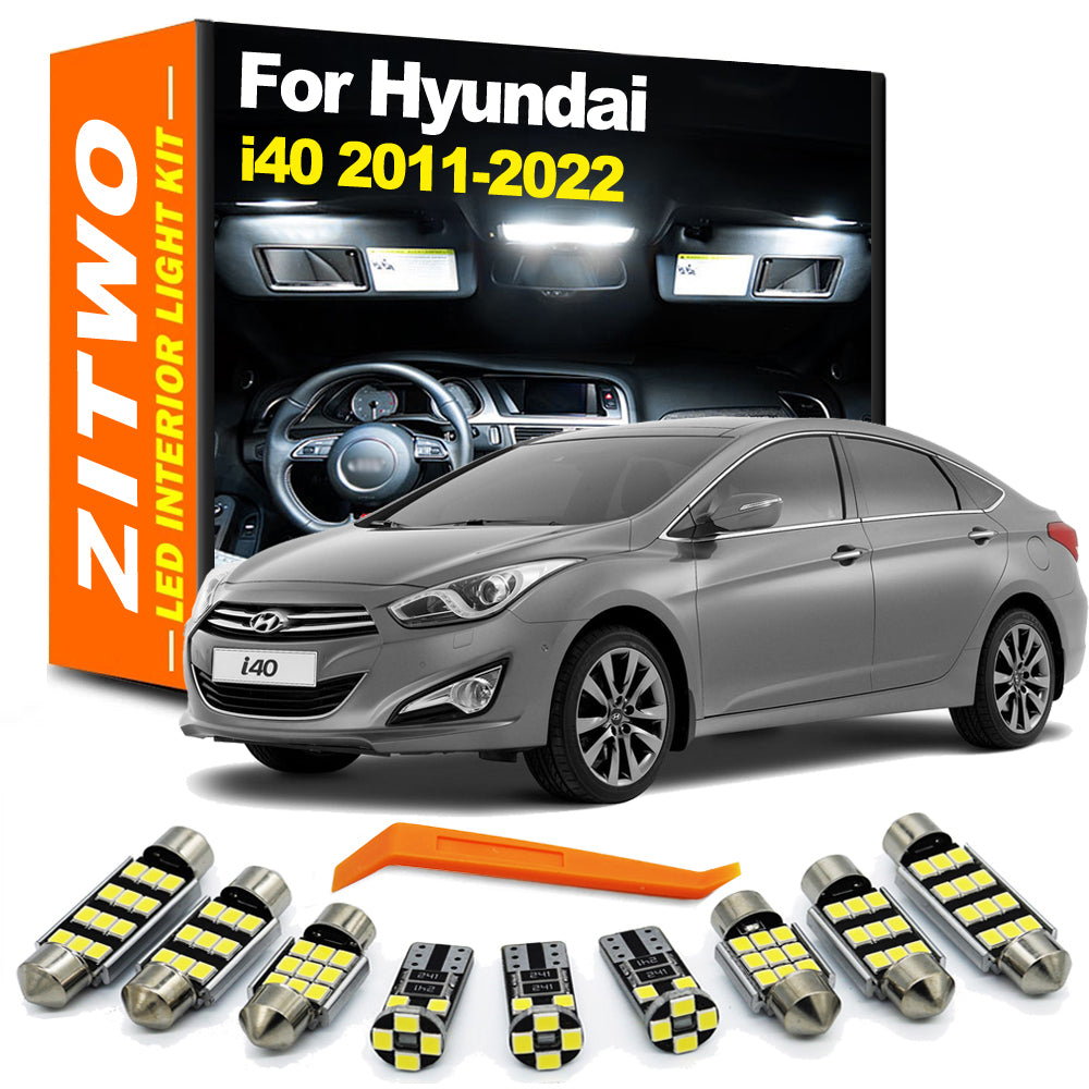 AutoGlowLED 19Pcs LED Interior Light Kit for Hyundai i40 Sedan Wagon 2011-2022