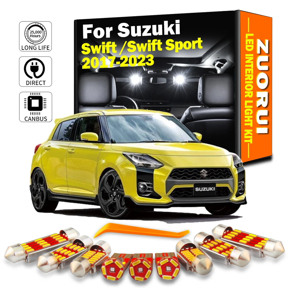 AutoGlowLED 9Pcs Canbus LED Interior Light Kit for Suzuki Swift 2017-2023