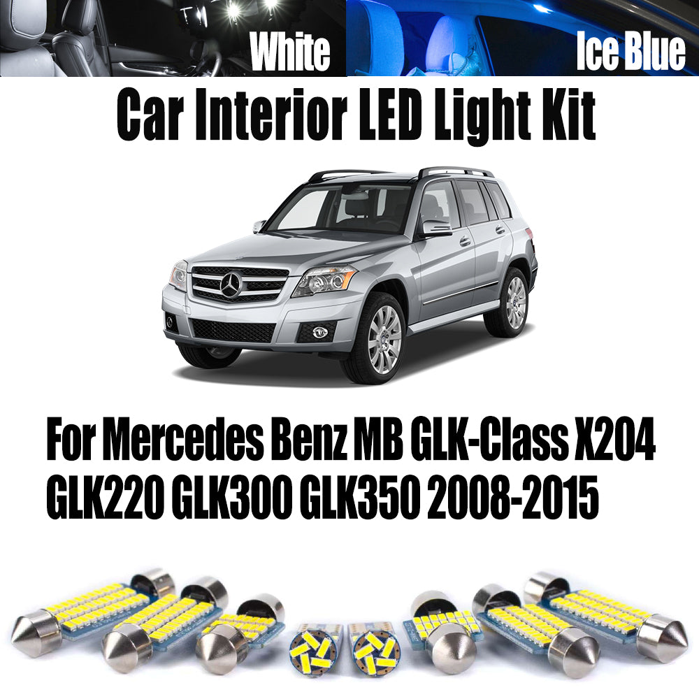 AutoGlowLED 18Pcs Canbus LED Interior Light Kit for Mercedes Benz GLK-Class X204 2008-2015
