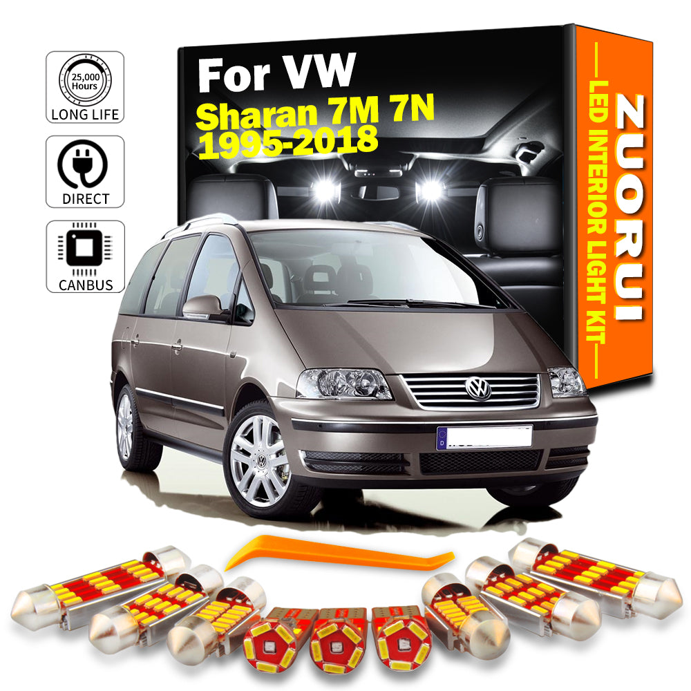 AutoGlowLED LED Interior Light Kit for VW Sharan 7M 7N 1995-2018 Canbus No Error