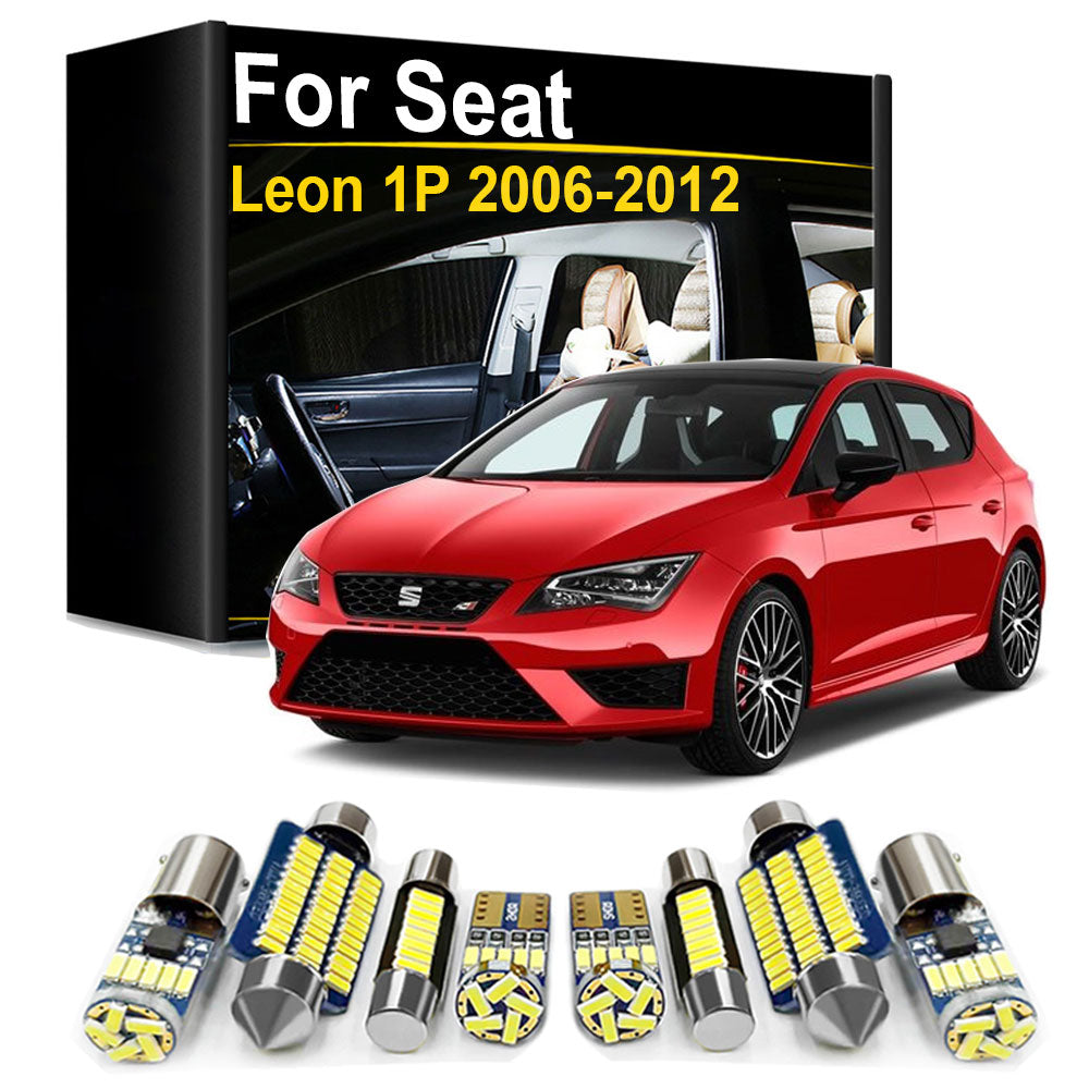 AutoGlowLED 11Pc LED Interior Light Kit for Seat Leon MK2 1P 2006-2012 Canbus