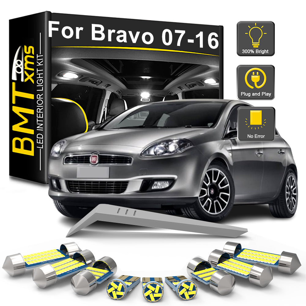 AutoGlowLED Canbus LED Interior Light Kit for Fiat Bravo 2007-2016 10Pcs