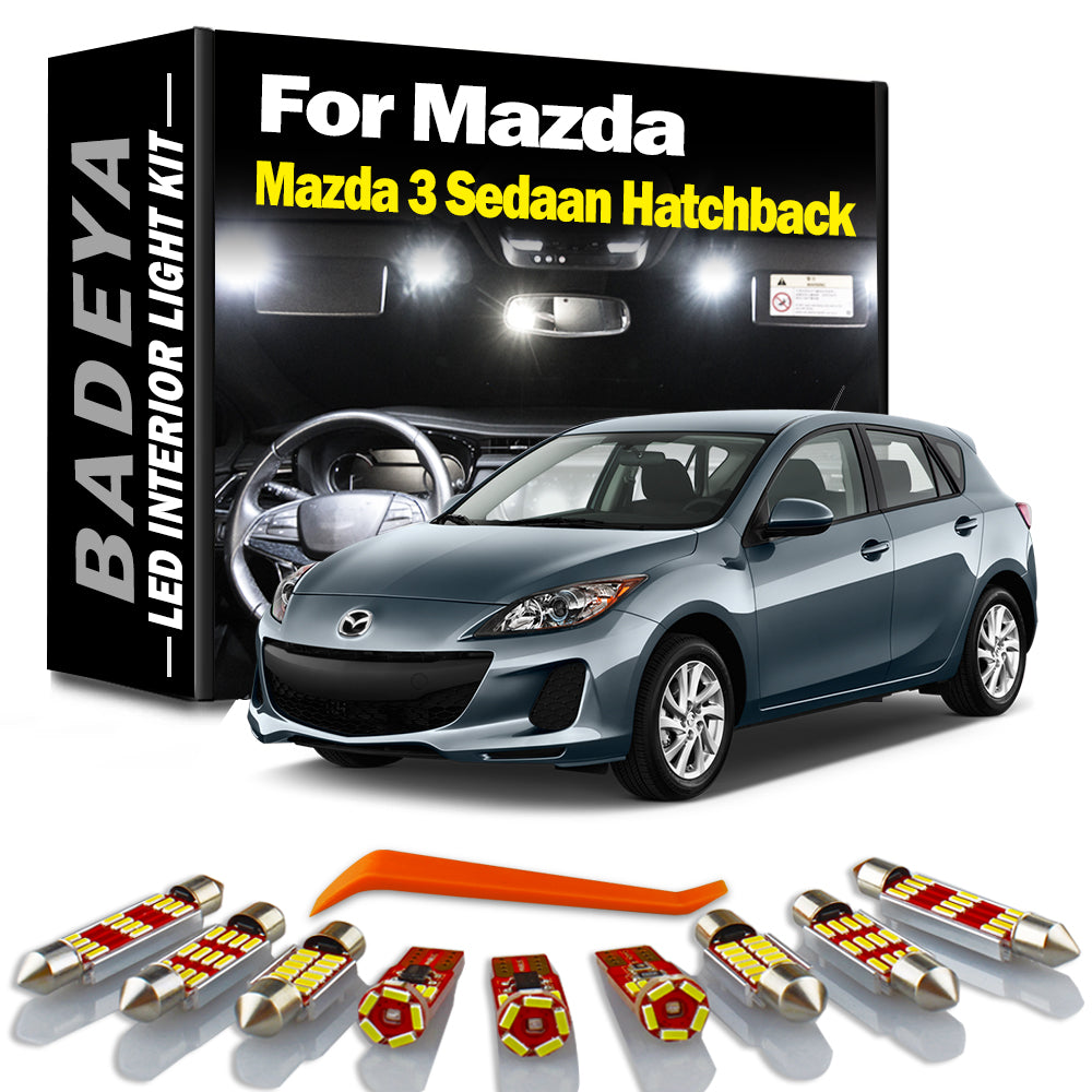 AutoGlowLED 9Pcs Canbus LED Interior Light Kit for 2010-2013 Mazda 3 Sedan Hatchback