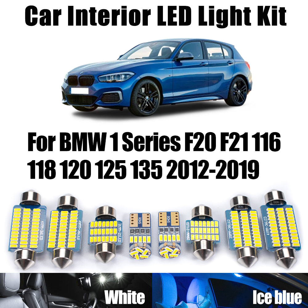 AutoGlowLED 7Pc Canbus LED Interior Light Kit for BMW 1 Series F20 F21 2012-2019