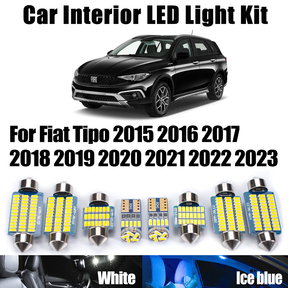 AutoGlowLED 11Pcs Canbus LED Interior Light Kit for Fiat Tipo 2015-2023